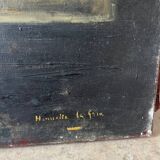 Bouquet of flowers on an entablature, signed