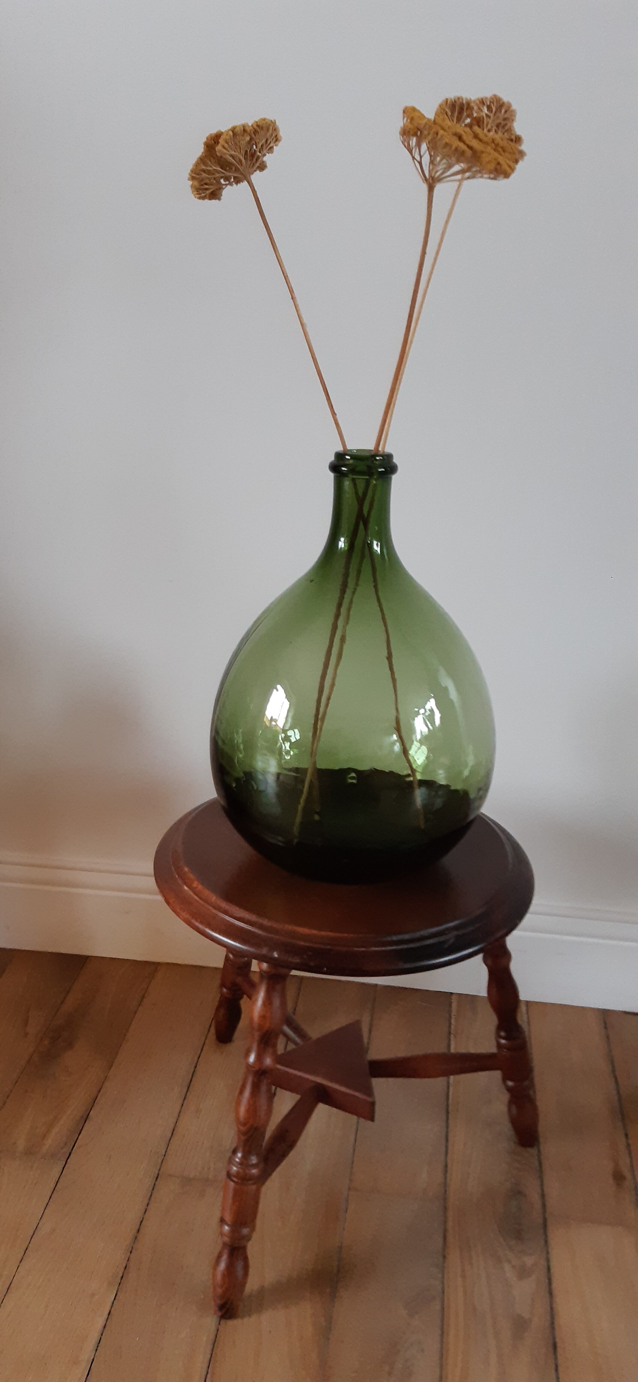 Pair of wooden stools turned vintage 60s