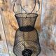 Ancienne Nasse Pêche Panier Métal Noir Pliable Vintage #A315