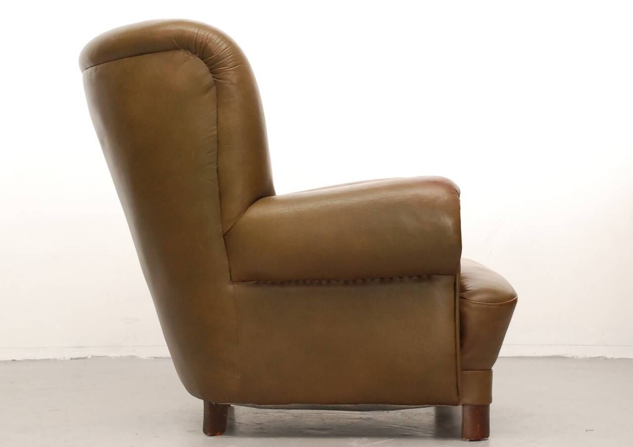 Vintage Denmark leather club Chair