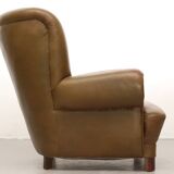 Vintage Denmark leather club Chair