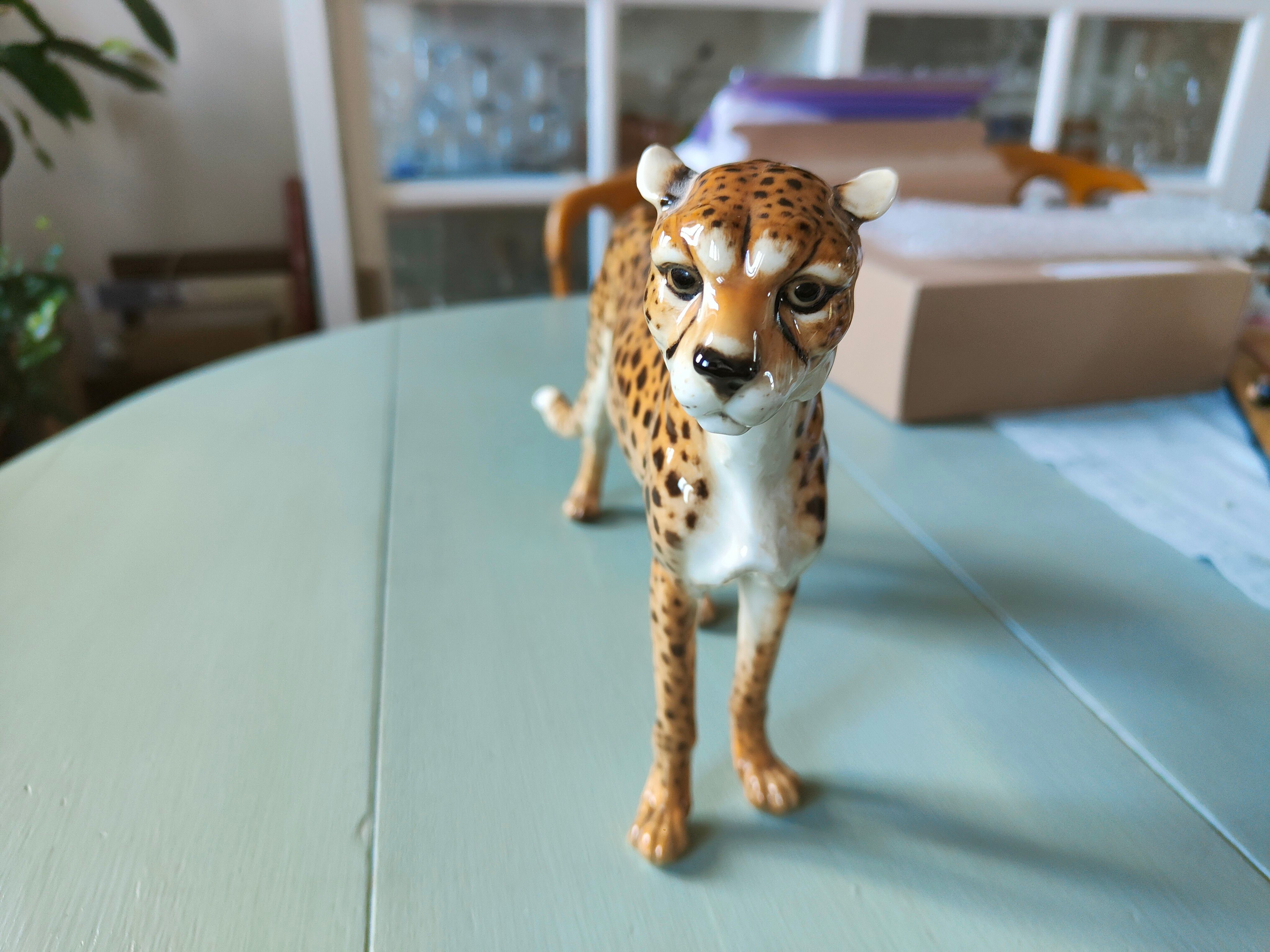 Italian ceramic leopard sculpture
