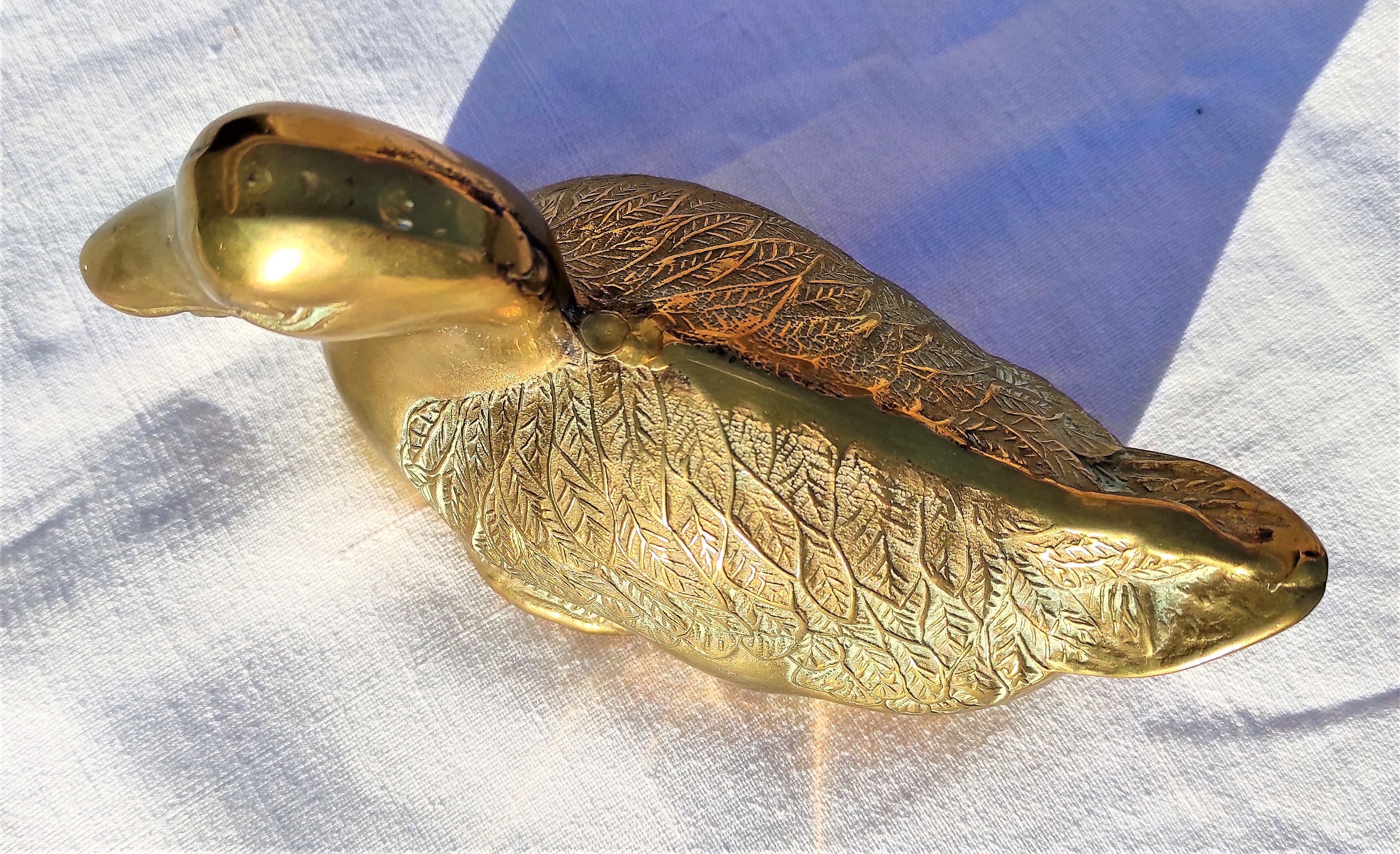 Vintage brass duck