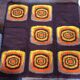 Tapis vintage 1980 fait main pure laine 140x140cm