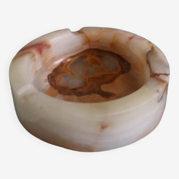 Round alabaster ashtray