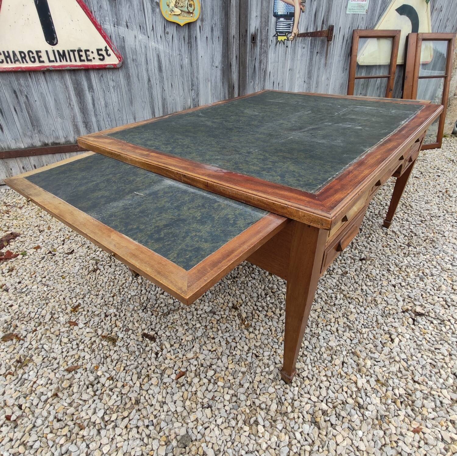 Vintage double-sided mahogany desk