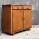Vintage wooden sideboard with two doors and two drawers, 50s