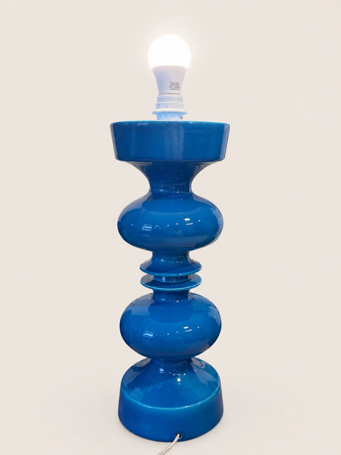 Blue ceramic lamp
