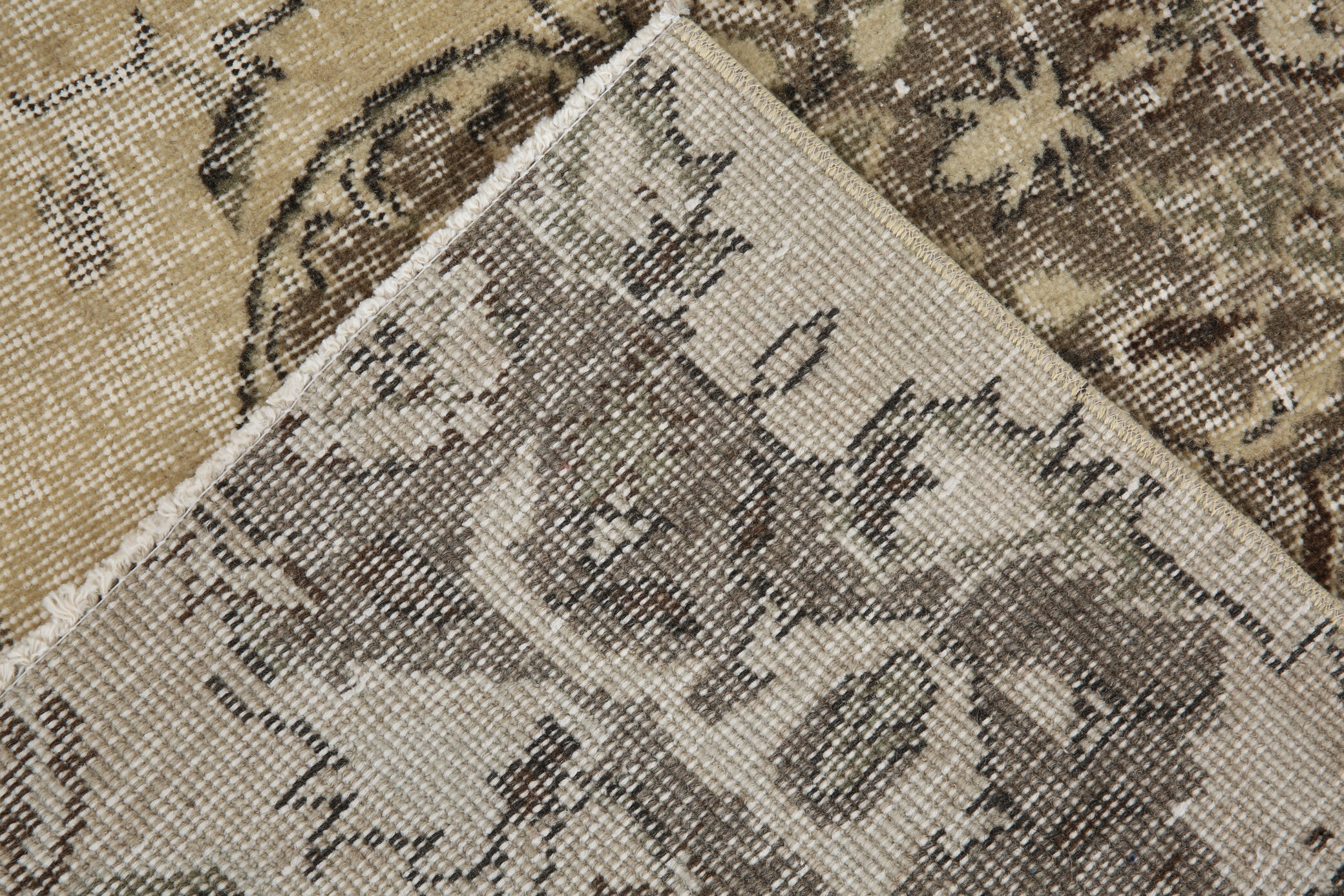 Classic beige & brown vintage rug, 211x155 cm