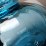 Small vintage turquoise blue glass vase