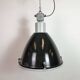 Large Industrial Enamel Factory Pendant Lamp with Glass Cover, 1960s