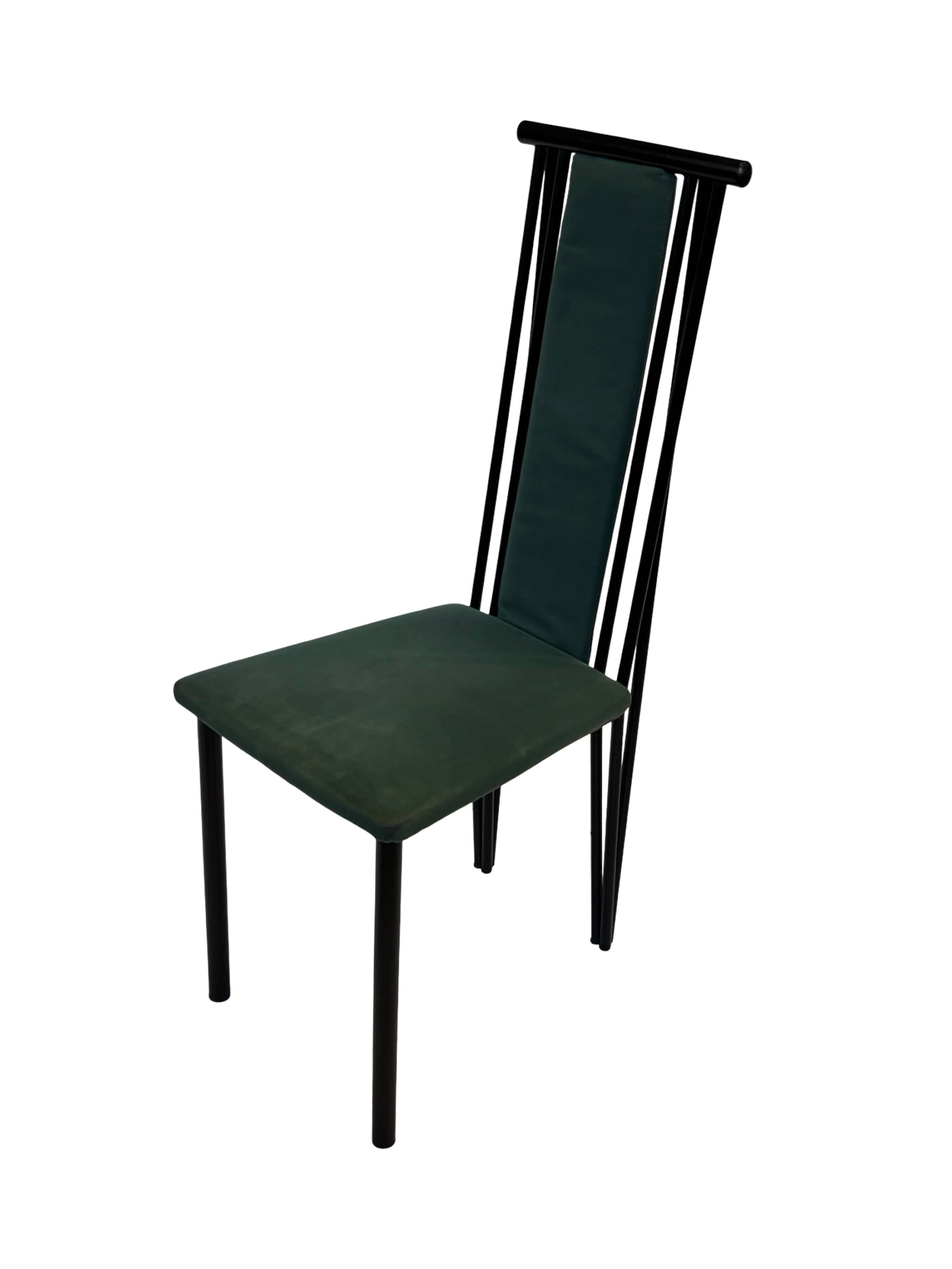 Vintage dining chairs modern design 80's set of four