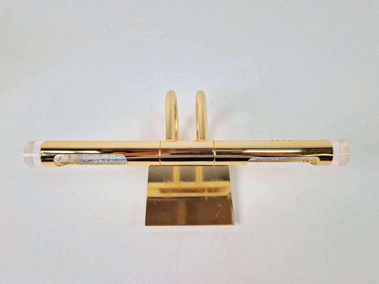 Regency Brass Acrylic Cabinet Lamp by Lumina, 1980s, Set of 3