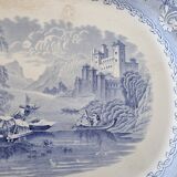 Large English Staffordshire "Rhine" Porcelain Platter or Tray from 1870