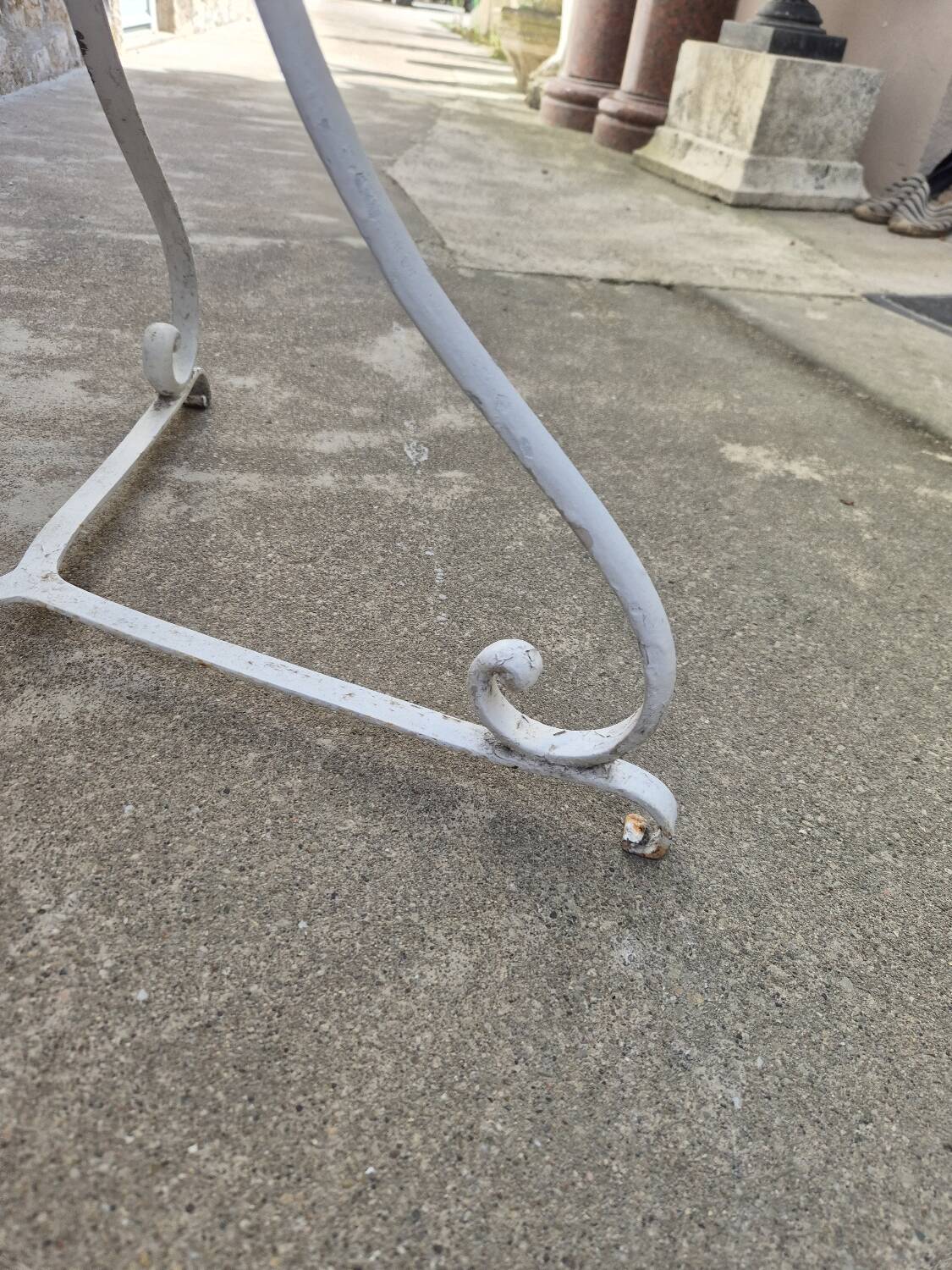 19th century wrought iron garden bistro pedestal table