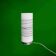 Vintage solid cylindrical lamp in white opal glass and brushed metal – postmodern design