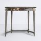 Petite console française du 18ème siècle avec dessus en marbre gris