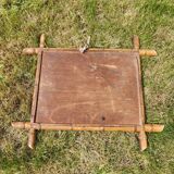 Antique turned wooden mirror