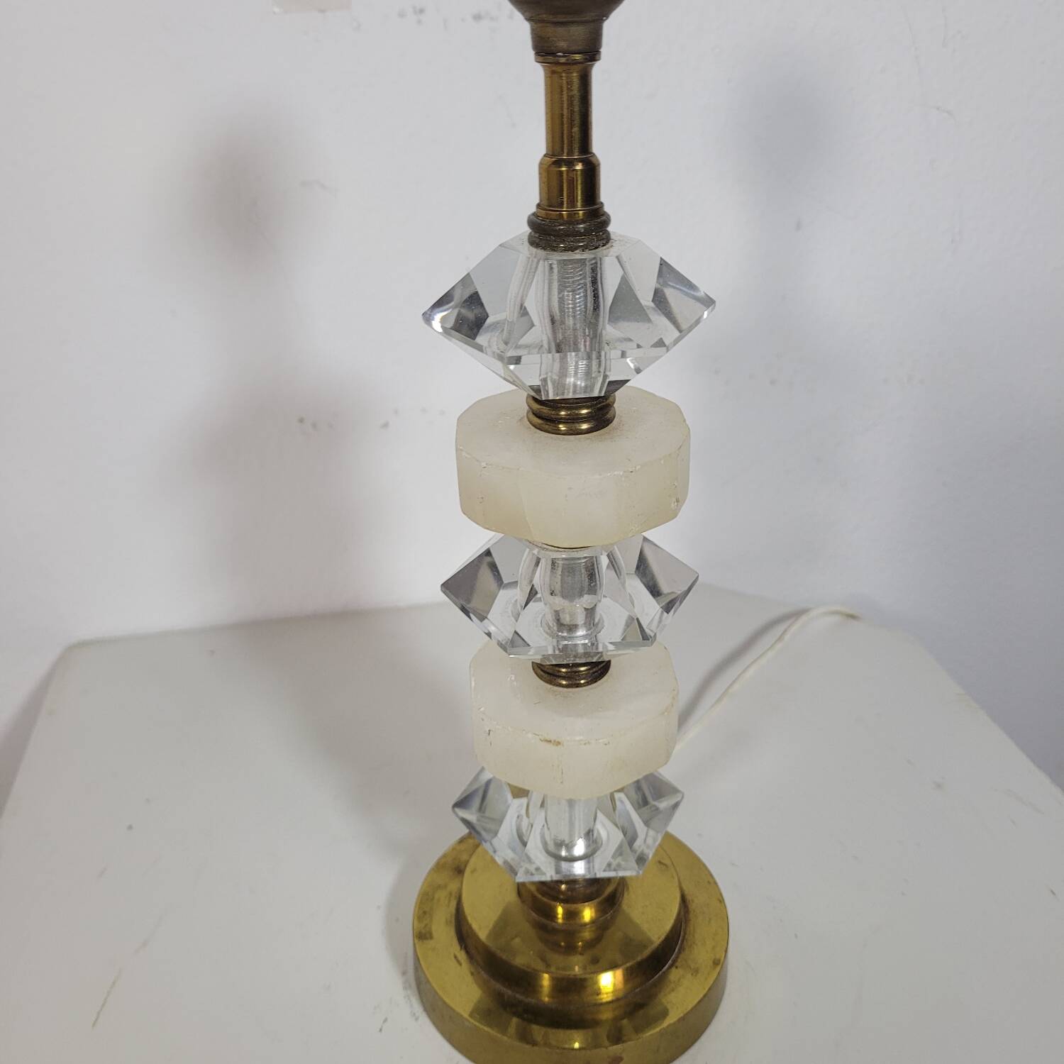 Vintage lamp in marble, glass and brass 1950s