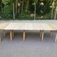 Renovated solid wood banquet dining table with 5 extensions 310cm