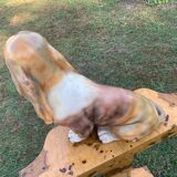 Plaster basset hound statue