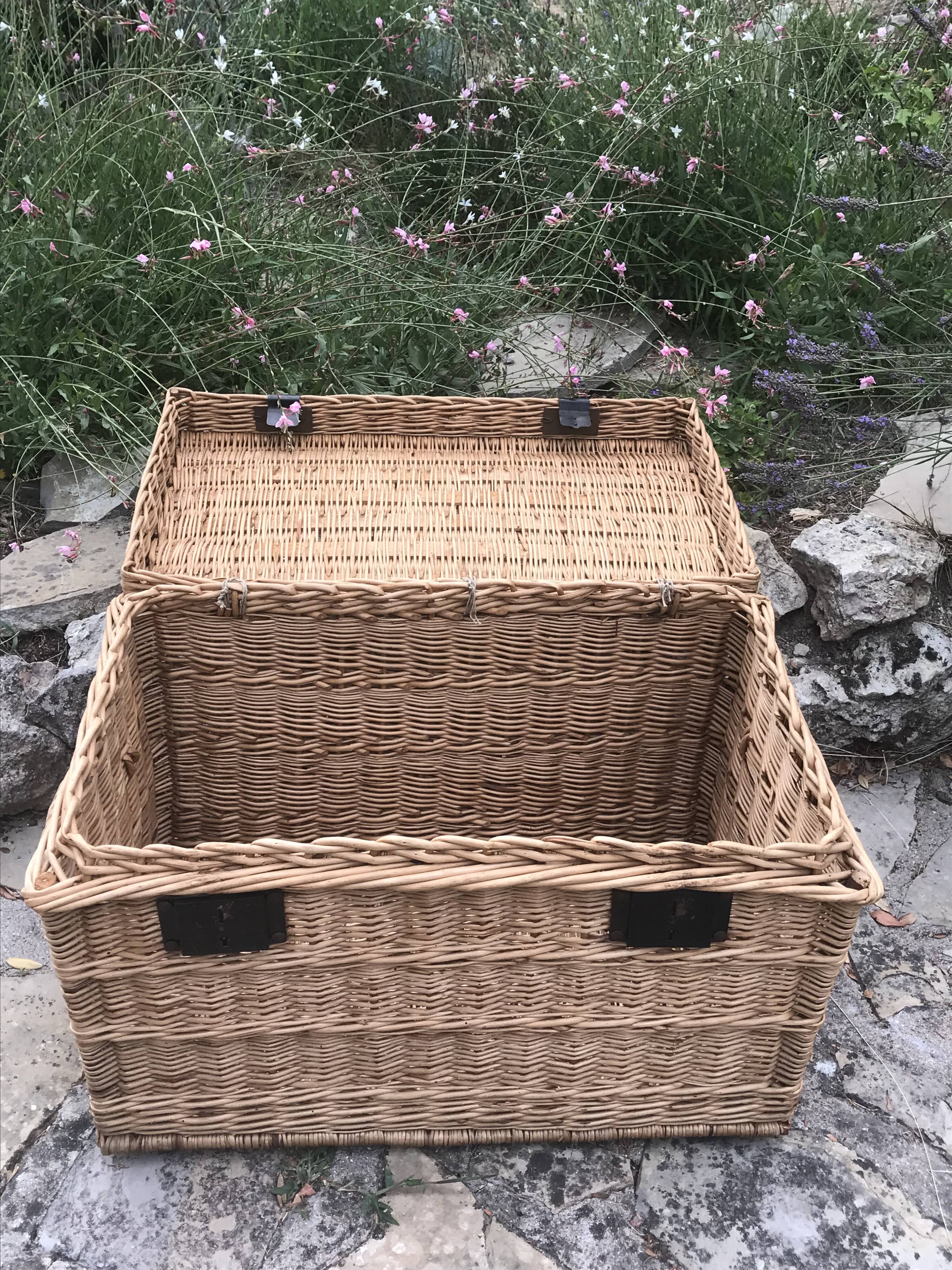 Vintage rattan trunk