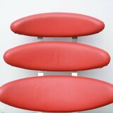 Paul Volther 'Corona Chair' with Ottoman, 1990s Replica in Leather