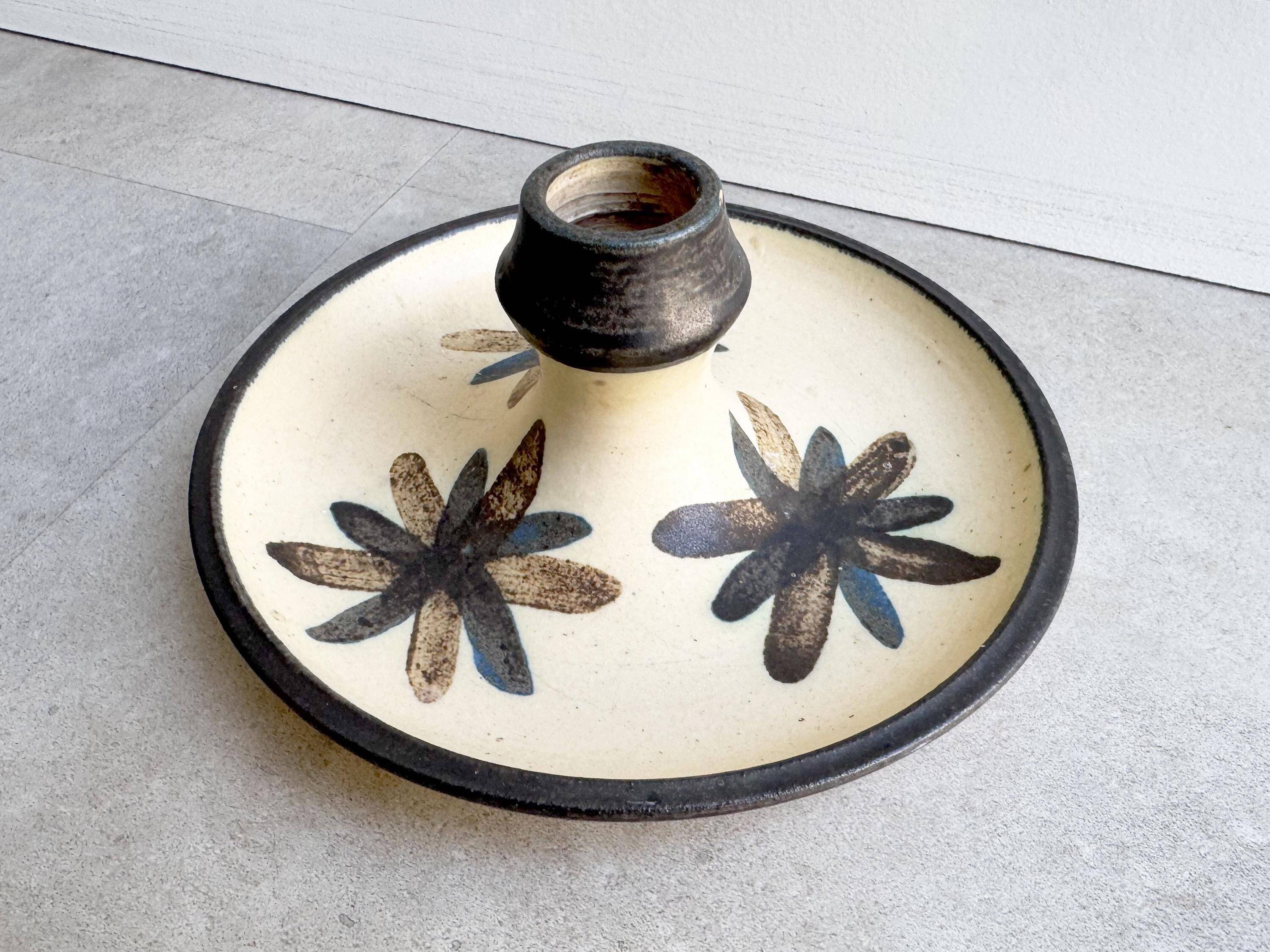 Danish 70s ceramic candle holder by MIT Stoneware