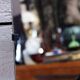 70s coat door with shelf and mirror