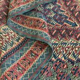 Pair of blue & green silk and wool kilims handmade persian rugs