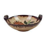 Round ceramic dish 2 coves floral decoration