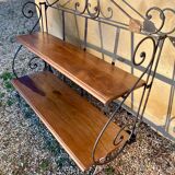 Wrought iron folding shelf