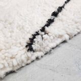 Authentique tapis berbère marocain Beni Ouarain à losanges noirs 2,01x1,59m neuf