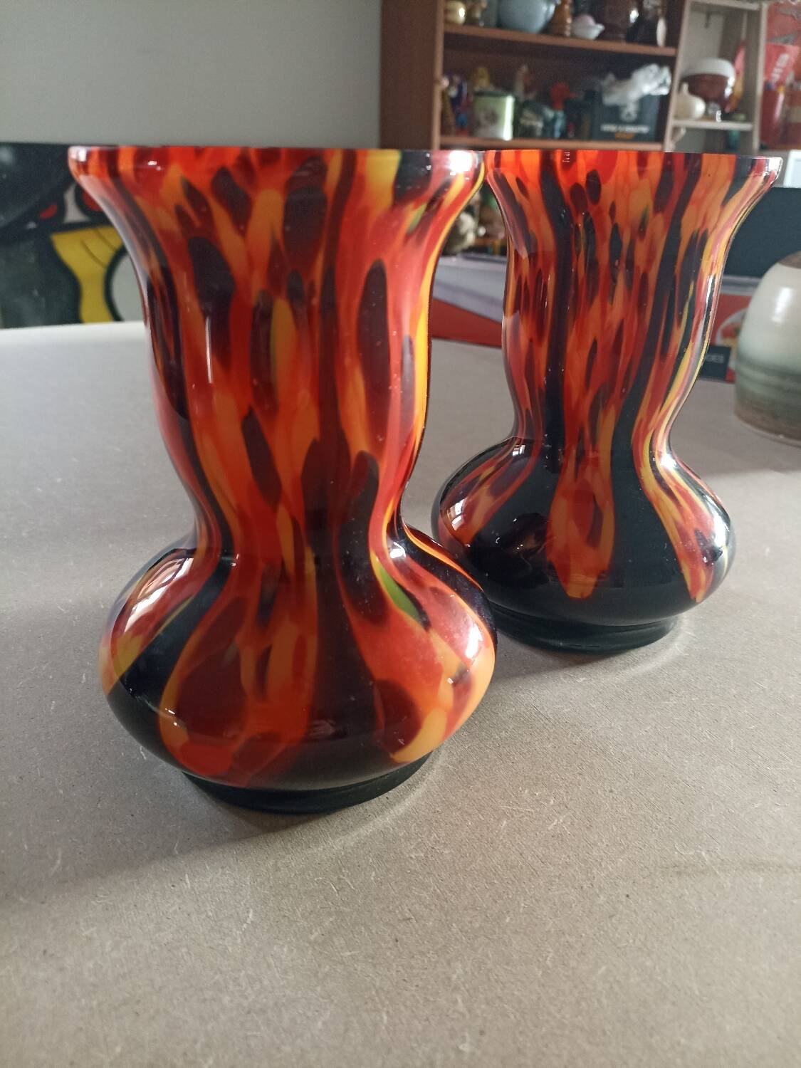 Pair of vintage glass vases