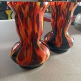 Paire de vase en verre vintage