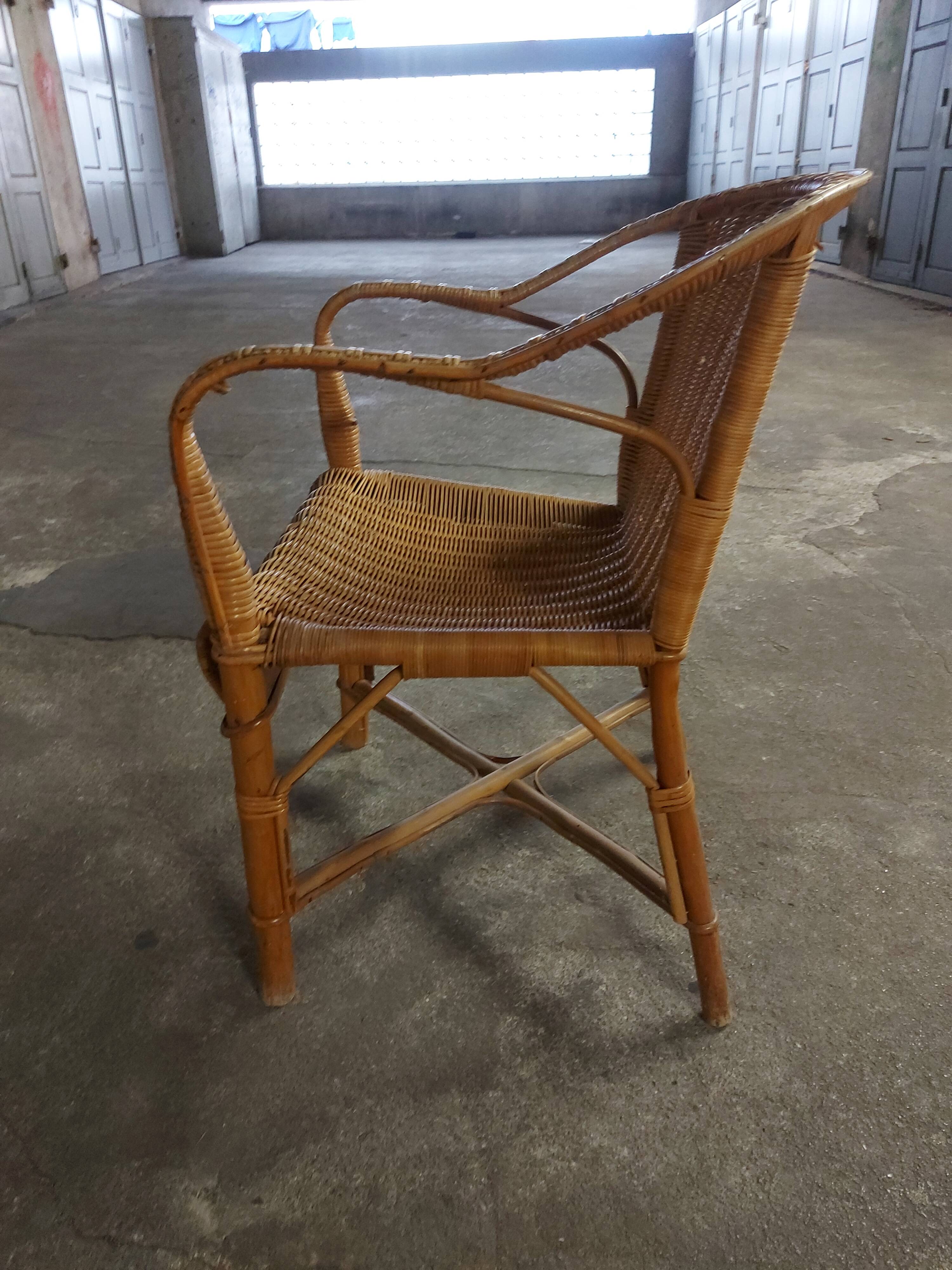 Vintage rattan armchair