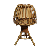 Mushroom rattan tripod lamp 60s