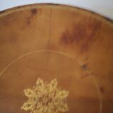Round winemaker's table on original leather inlay gilded