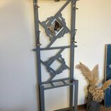 Porte manteau vestiaire art déco en bois patiné gris