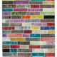 Tapis de patchwork turc contemporain tissé à la main 172 cm x 230 cm Multicolor Patchwork