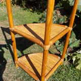 Rattan corner shelf