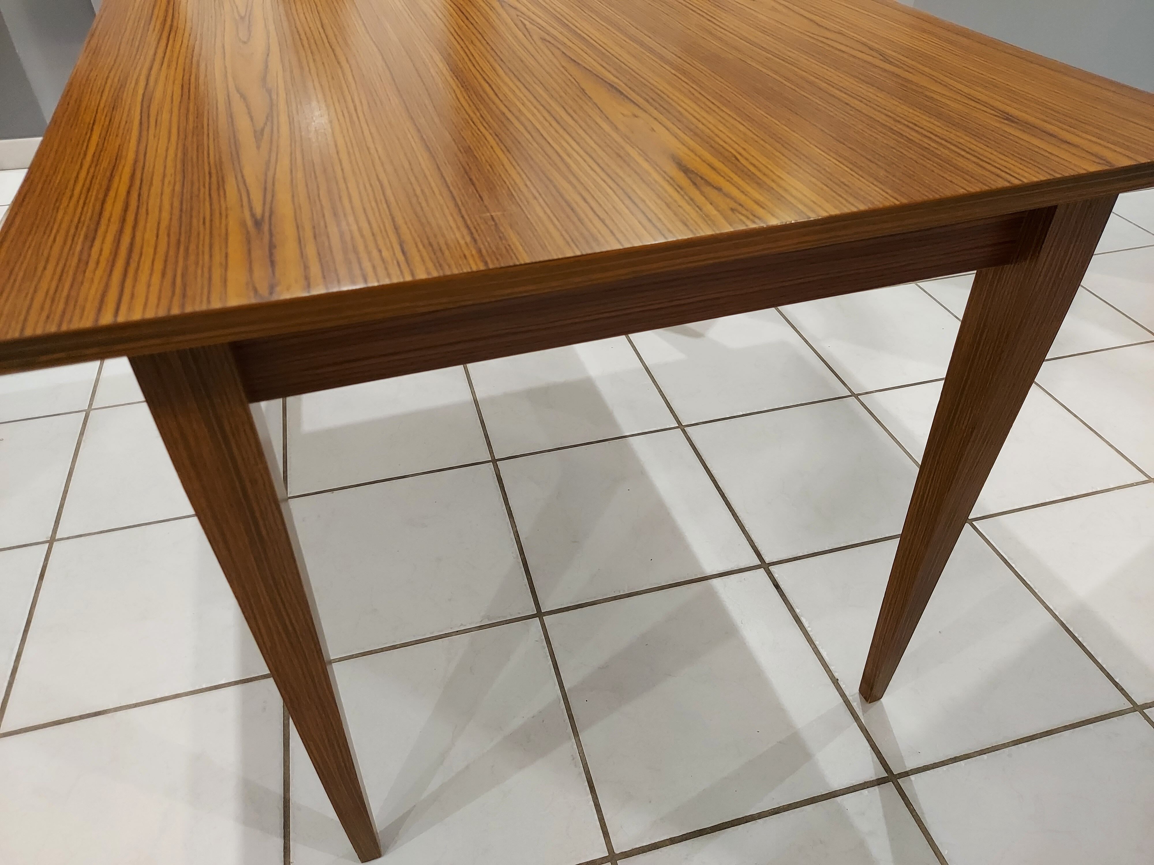 Rectangular dining table veneer rosewood vintage 1970s