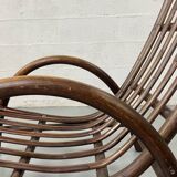 Rattan and bamboo armchair