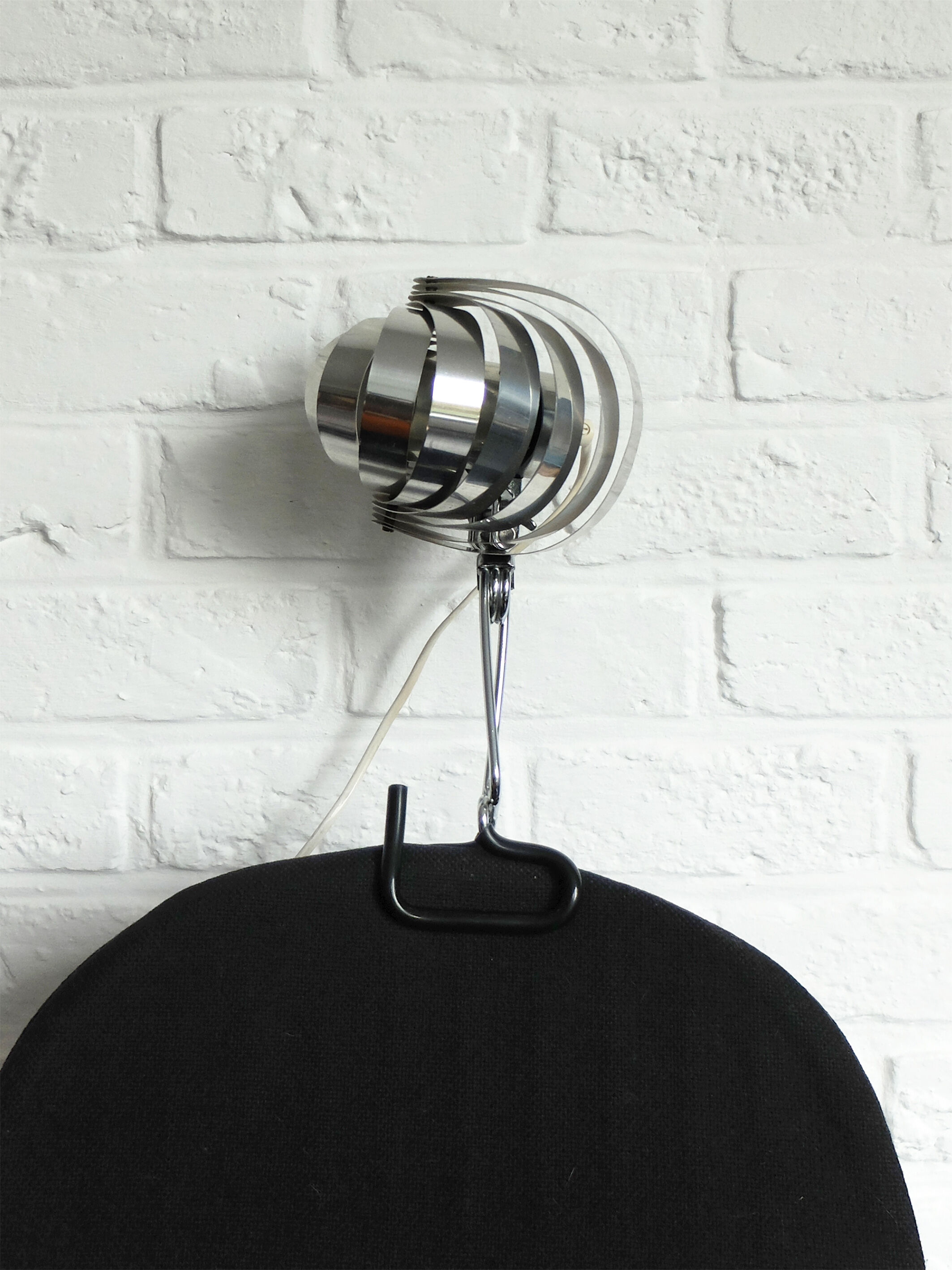Adjustable metal clip lamp, fan, 1980s