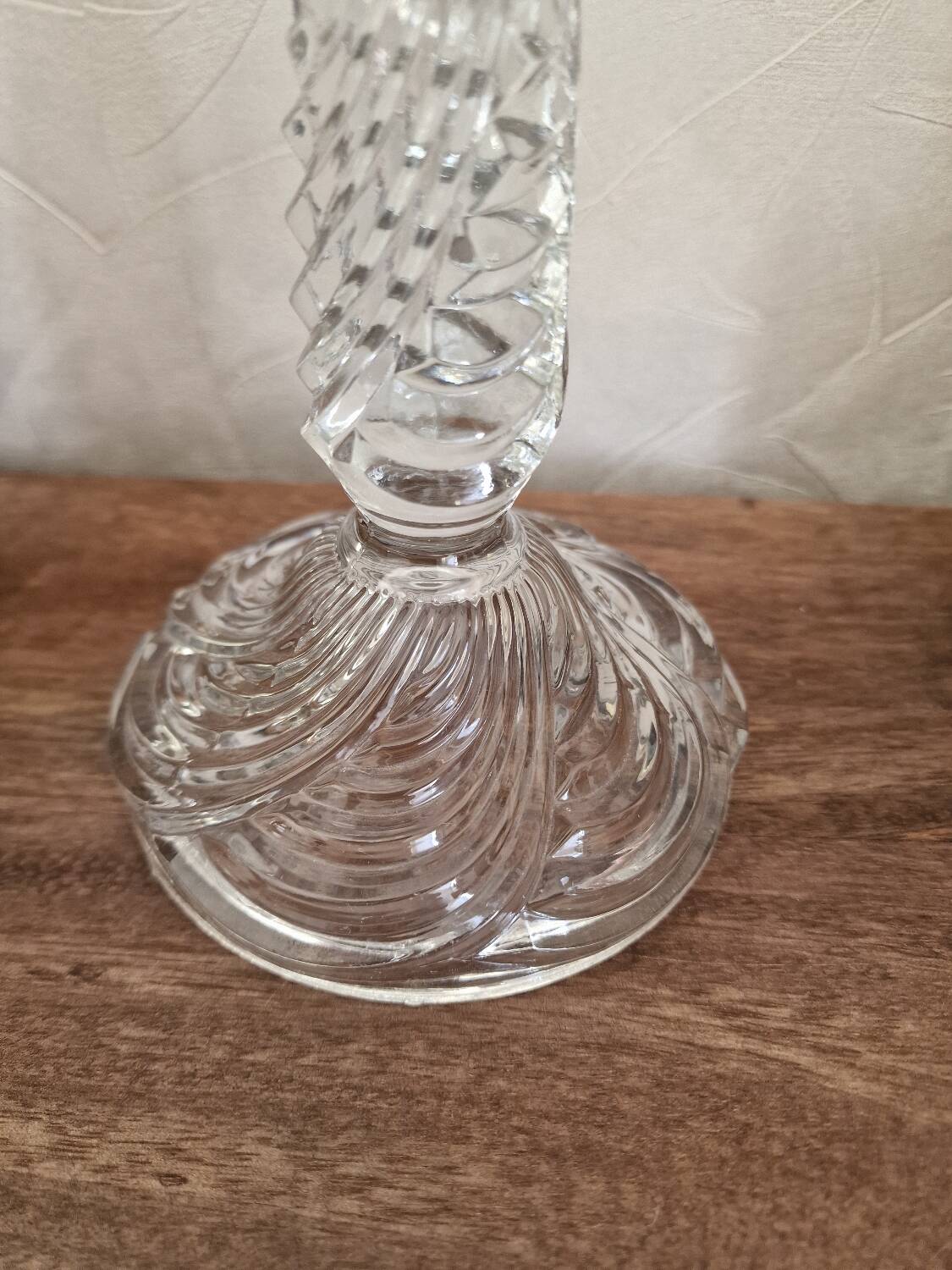 Molded glass candle holder
