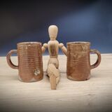 Duo of stoneware cups