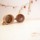 2 stoneware coffee cups