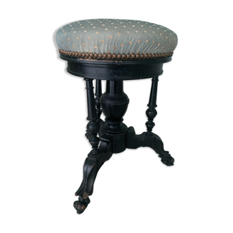 Blackened wooden piano stool, 19th century