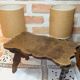 Low Stool Footrest Antique Oak Wood