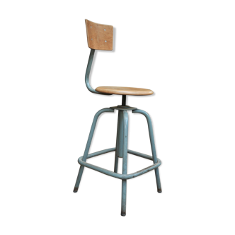 Former adjustable industrial workshop revolving chairs 1950 ets hordoir lille, original color
